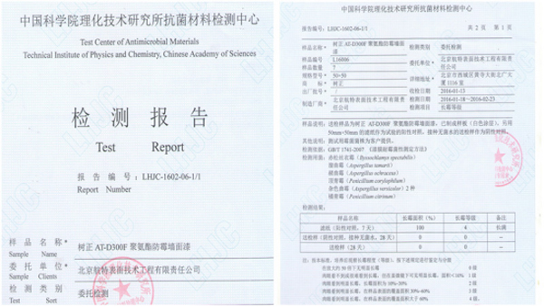 树正防霉墙面涂料抗菌中国科学院检测表